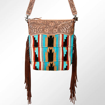 American Darling GIBGX218 Signature Crossbody Hand Tooled Saddle Blanket Genuine Leather Women Bag Western Handbag Purse